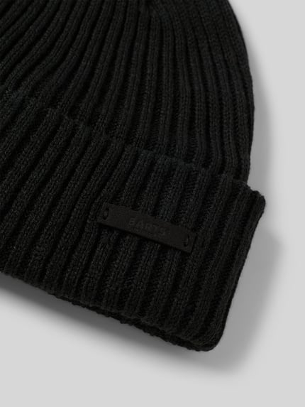 Barts Beanie met labeldetail, model 'WILBERT' Zwart - 2
