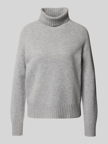 Fynch-Hatton Rollkragenpullover mit gerippten Abschlüssen Hellgrau Melange 2
