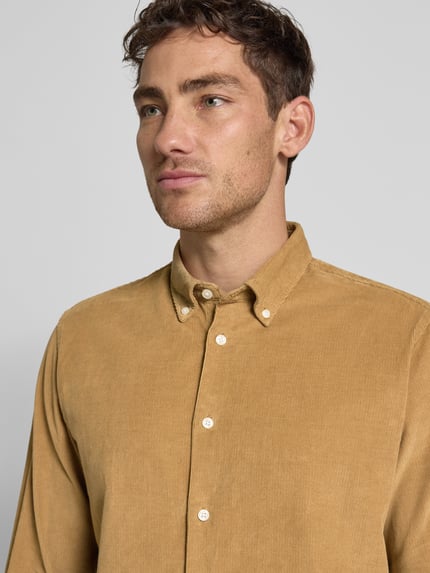 Selected Regular Fit Cordhemd aus reiner Baumwolle Modell 'DANNI' Cognac 3
