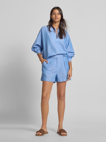 Scotch & Soda Relaxed Fit Bluse aus Baumwoll-Leinen-Mix Hellblau 1