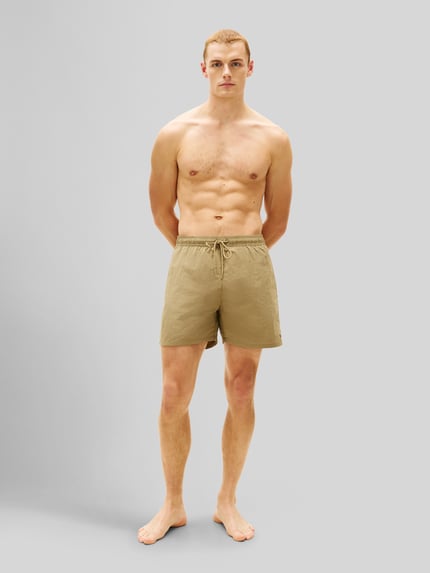 Tommy Hilfiger Spodenki kąpielowe o kroju regular fit z wyhaftowanym logo Khaki 1