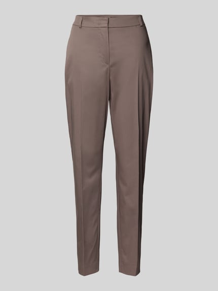 COMMA Slim Fit Stoffhose mit Bügelfalten Taupe 2