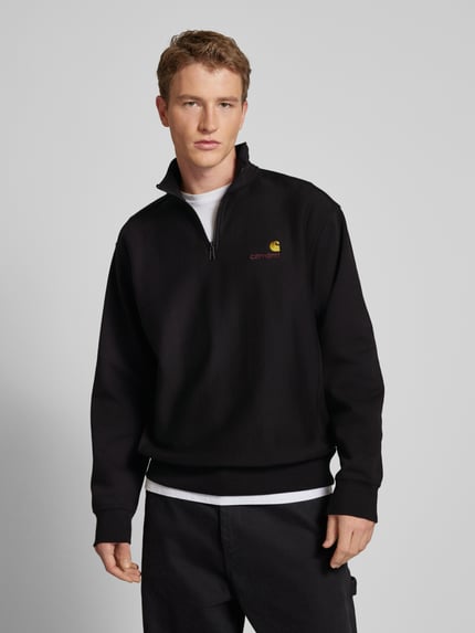 Carhartt Work In Progress Sweatshirt met schipperskraag, model 'AMERICAN SCRIPT' Zwart - 4