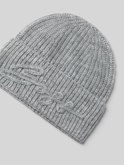 BOSS Orange Mütze mit Logo-Stitching Modell 'Lanie_hat' Mittelgrau Melange 2