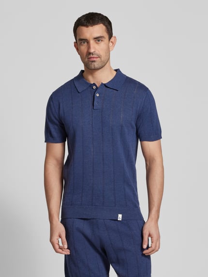 Colours & Sons Slim fit poloshirt met labeldetail Marineblauw - 4