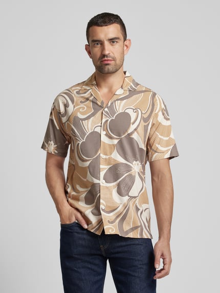 JACK & JONES Premium Regular fit vrijetijdsoverhemd met katoen, model 'LAPALMA' Lichtbruin - 4