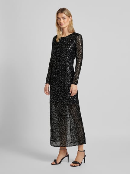Selected Maxikleid mit Paillettenbesatz Modell 'NOEL' Black 1