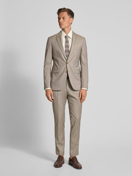 MCNEAL Super slim fit 2-knoops colbert met klepzakken Beige - 1