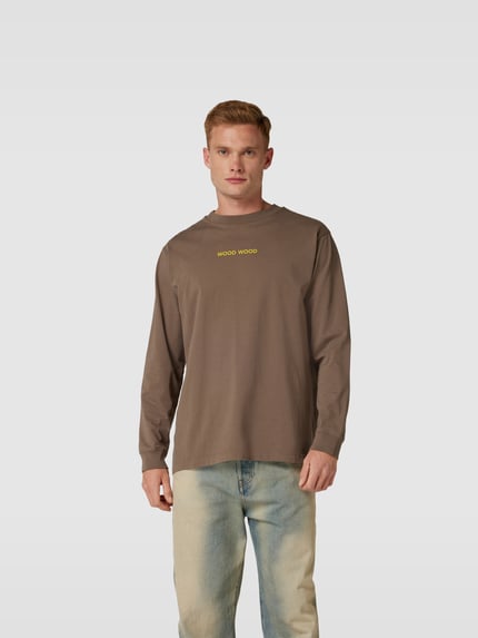 WOOD WOOD Shirt met lange mouwen met labelprint Kaki - 4