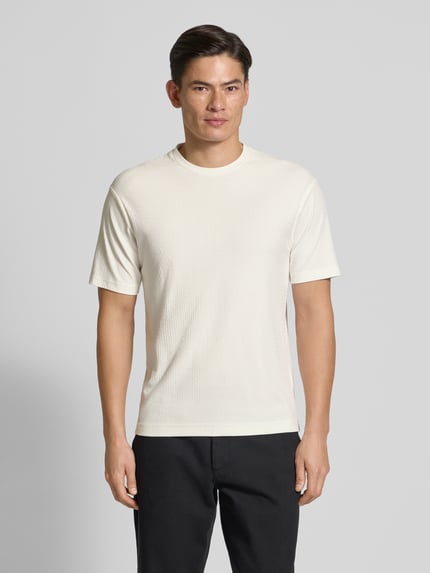 DRYKORN T-Shirt mit geripptem Rundhalsausschnitt Modell 'GILBERD' Offwhite 4