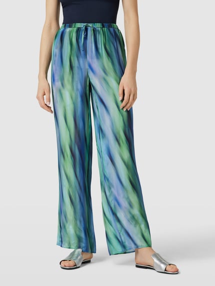 Armani Exchange Wide Leg Stoffhose im Allover-Design Blau 4