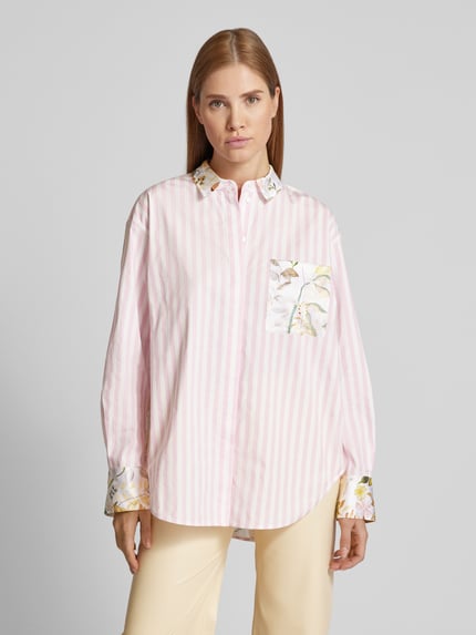 HERZENS Overhemdblouse met borstzak Felroze - 4