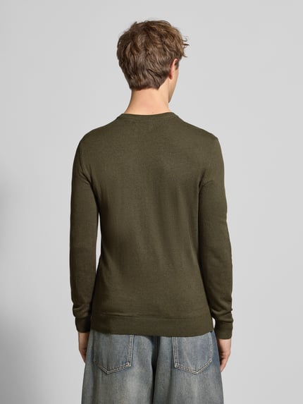 Blend Strickpullover mit Rundhalsausschnitt Modell 'BAGGE' Oliv 5