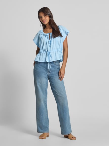 Scotch & Soda Bluzka o kroju regular fit z fakturowanym wzorem Jasnoniebieski 1
