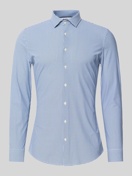 Jake*s Super Slim Fit Business Hemd mit Kentkragen Bleu 2