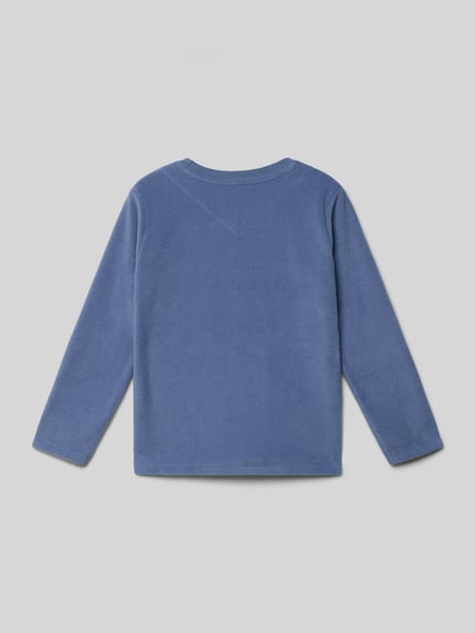 Steiff Sweatshirt met ronde hals en motiefstitching Rookblauw - 3