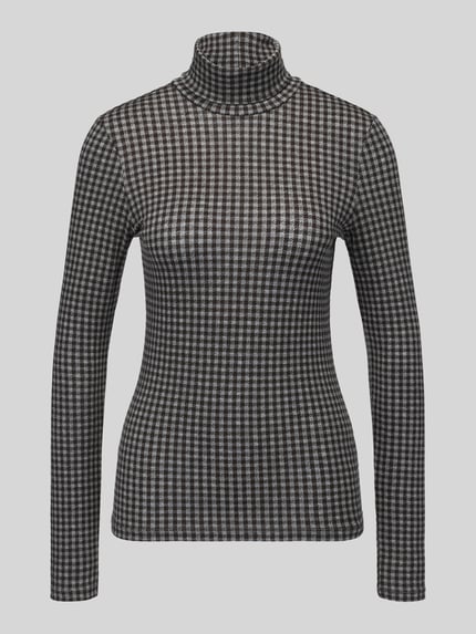 Jake*s Casual Bluzka z długim rękawem o kroju slim fit z mieszanka lyocellu Ciemnobrązowy 1