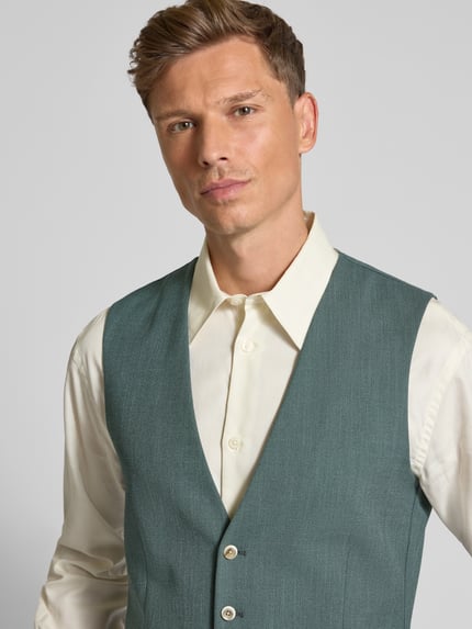 MCNEAL Slim fit gilet met all-over motief Lindegroen - 3