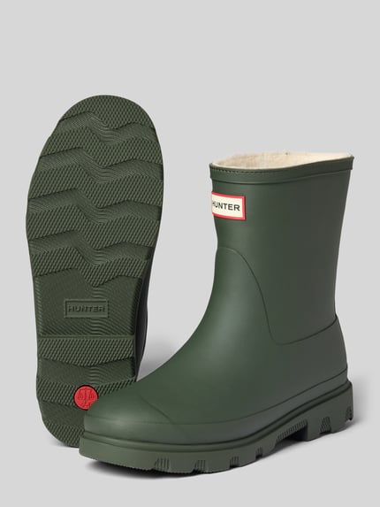 Hunter Gummistiefel mit warmem Futter Khaki 4