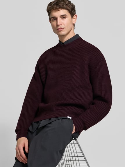 SEIDENSTICKER STUDIO Relaxed Fit Pullover aus wreiner Wolle Bordeaux 3
