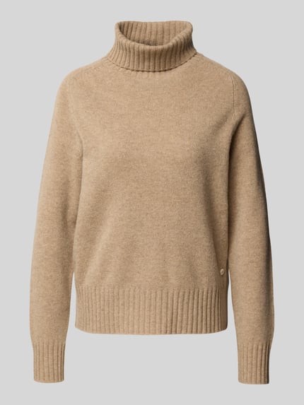 Fynch-Hatton Rollkragenpullover mit gerippten Abschlüssen Beige 2