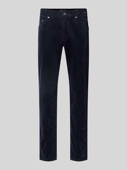 bugatti Straight Fit Cordhose aus elastischem Baumwoll-Mix Marine 2