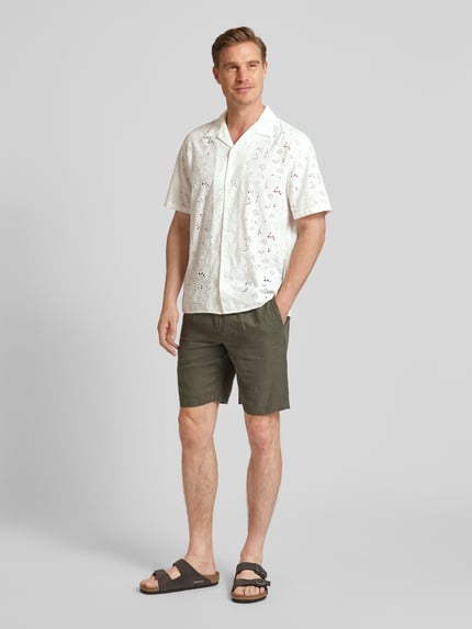 Selected Freizeithemd mit Lochstickerei Modell 'JAX' Weiss 1