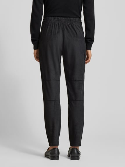 s.Oliver BLACK LABEL Tapered Hose in Lederoptik mit Tunnelzug Anthrazit 5