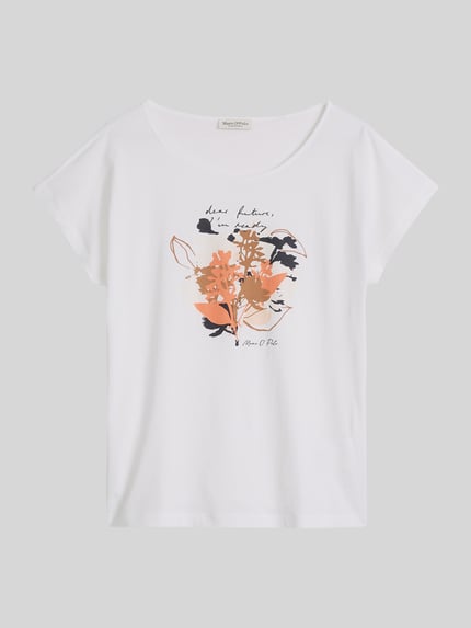 Marc O'Polo Loose Fit T-Shirt aus reiner Baumwolle Weiss 2