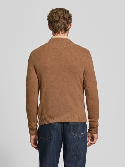 MCNEAL Slim Fit Strickpullover aus reiner Wolle mit Label-Stitching Hazel Melange 5