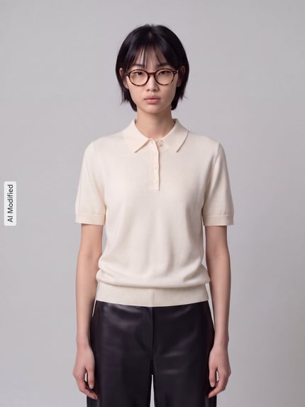 GANT Regular fit poloshirt van mix van katoen en kasjmier Offwhite - 4