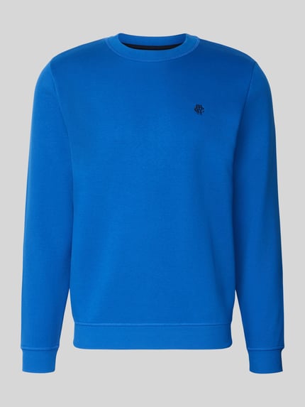 Produktfoto, Sweatshirt aus Baumwoll-Mix von MCNEAL in Blau mit Rundhalsausschnitt, lockerer Passform, gerippten Abschlüssen, Label-Stitching.