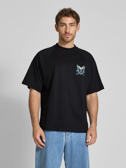 Carlo Colucci Oversized T-shirt met labelprint Zwart - 4