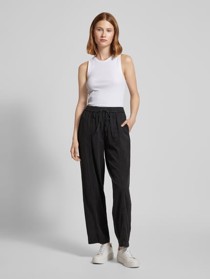 VERO MODA Comfort Fit Weite Hose im Denim-Look Modell 'ANDIE' Black 1