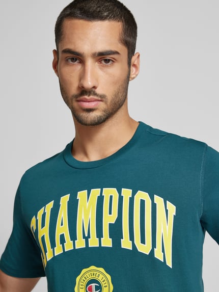 Champion T-shirt met labelprint, model 'Bookstore' Groen - 3