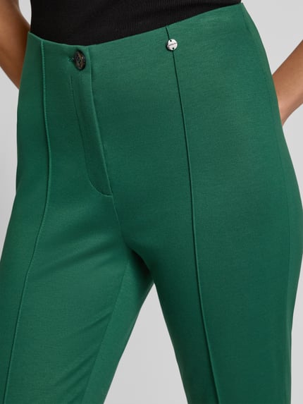 Marc Cain Slim fit broek van viscosemix Donkergroen - 3