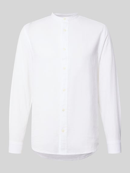 ONLY & SONS Slim Fit Freizeithemd aus Baumwoll-Leinen-Mix Modell 'CAIDEN' Weiss 2