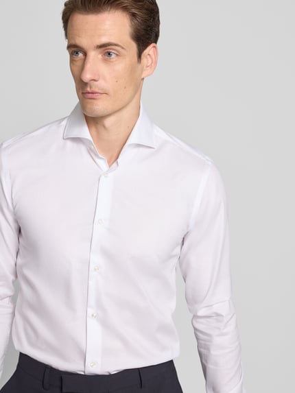 BOSS Slim Fit Businesshemd mit extra langem Arm Modell 'HANK' Weiss 3