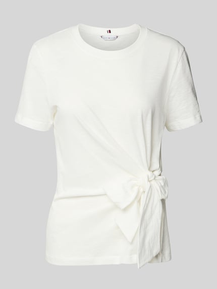 Tommy Hilfiger Regular fit T-shirt van puur katoen Ecru - 2