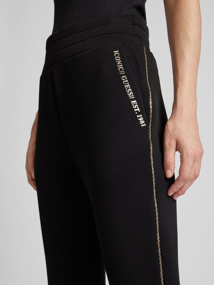 GUESS Regular Fit Sweatpants mit Galonstreifen Modell 'SIMONNE' Black 3