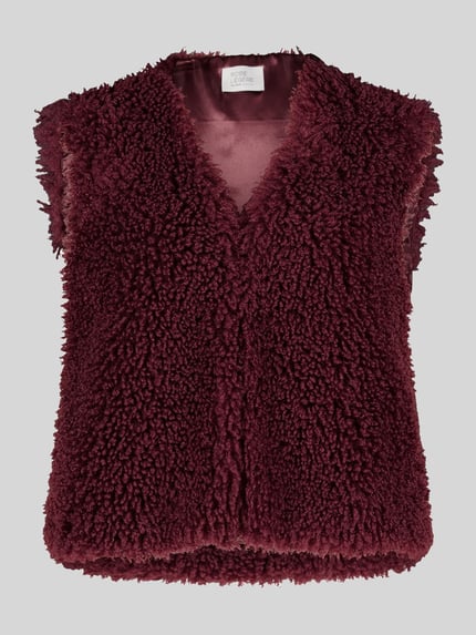ROBE LÉGÈRE kamizelka o kroju regular fit z zapięciem na haftkę Bordowy 2
