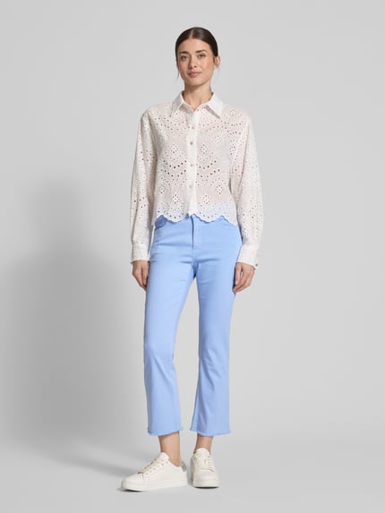 Raffaello Rossi Slim Fit Jeans mit Fransen Rauchblau 1