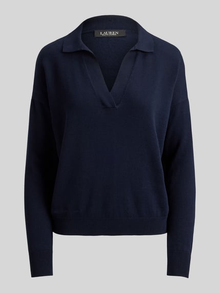 Lauren Ralph Lauren Relaxed Fit Pullover aus Baumwoll-Mix mit Polokragen Marine 2