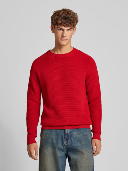 REVIEW Regular Fit Strickpullover aus reiner Baumwolle Rot 4