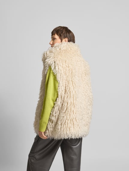 Nanushka Bodywarmer van imitatiebont Ecru - 5