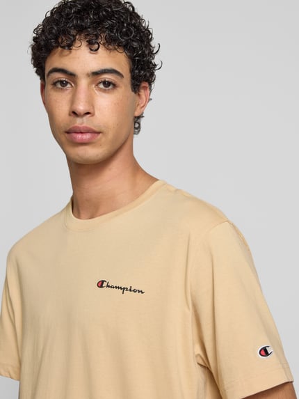 Champion T-shirt z nadrukiem z logo Beżowy 3