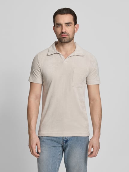 Lindbergh Relaxed Fit Poloshirt mit V-Ausschnitt Hellgrau 4