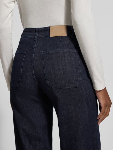 OPUS Wide Leg Jeans mit fixiertem Saumaufschlag Modell 'Miva' Jeansblau 3