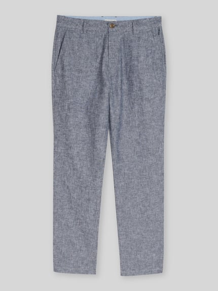 Tom Tailor Chinosy o kroju regular fit z mieszanki lnu i bawełny Ciemnoniebieski melanż 2