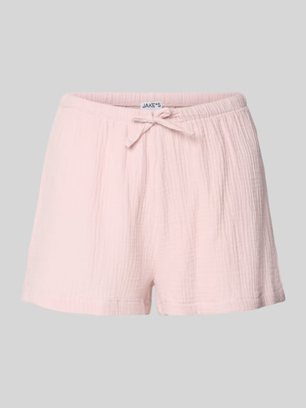 Straight Fit Pyjama-Shorts mit Strukturmuster Shop The Look MANNEQUINE